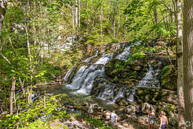Emory & Henry students love coming to the Falls of Logan Creek to go swimming.