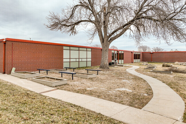 Millard Central Middle School has an outdoor gardening area.