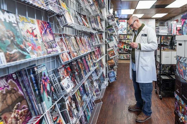 First Aid Comics is a comic book store that also hosts regular game nights.
