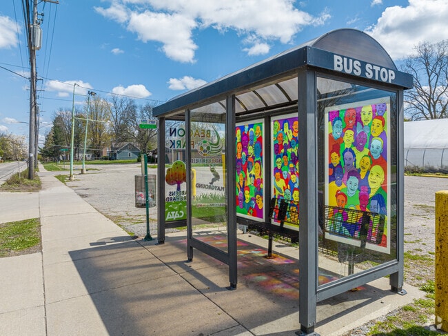 Take public transit through the Colonial Village neighborhood