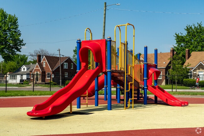 Kids will enjoy playing for hours outside at Corrigan Park.