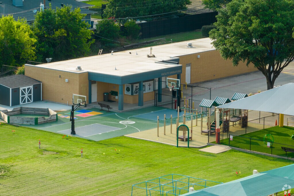 Playgrounds are used by all students at St Rita in Dallas, TX.