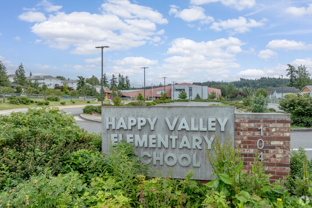 Happy Valley Elementary School signage.