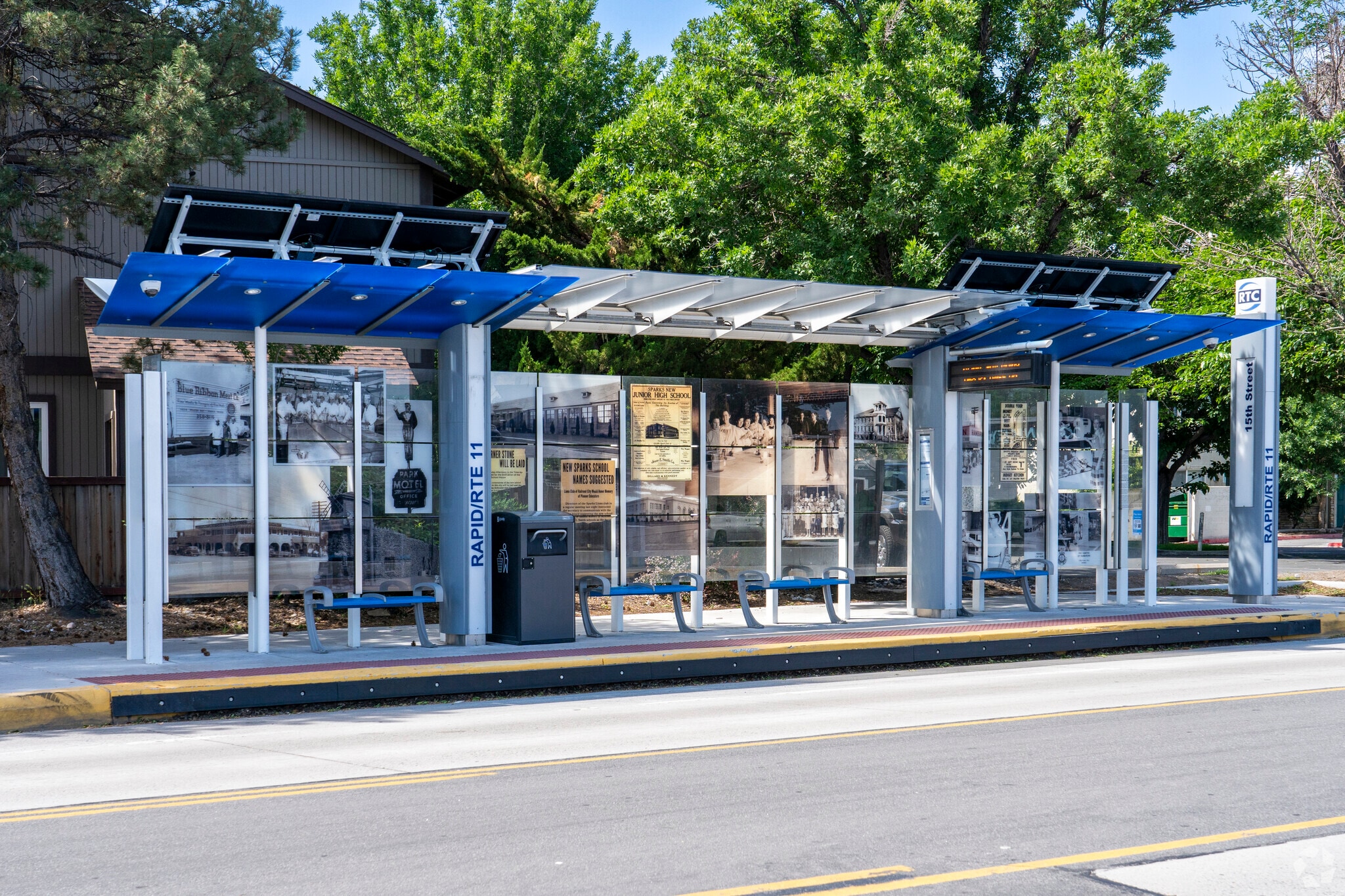 There are several bus stations placed in the Meadowood neighborhood.