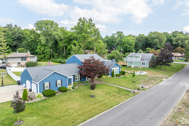 Vinton Woods has a mix of single and two story homes.