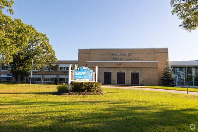 Hauppauge Middle School sits beside Hauppauge High School near town center.