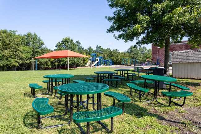 Picnic Tables at Milltown School in Bradley Gardens.