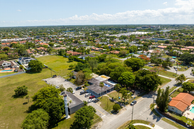 West Dade Academy has a large courtyard for playing sports.
