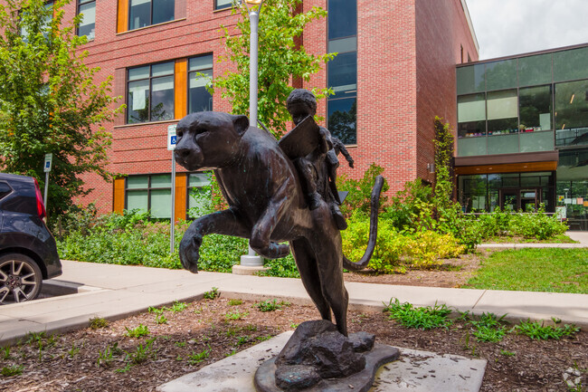 Statue in front of Kimball Elementary School in Washington DC.