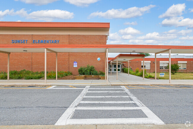 Entrance to Sunset Elementary School.