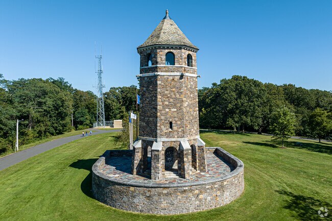 Fox Hill Tower stands as a war memorial at the highest point in Vernon's Henry Park.