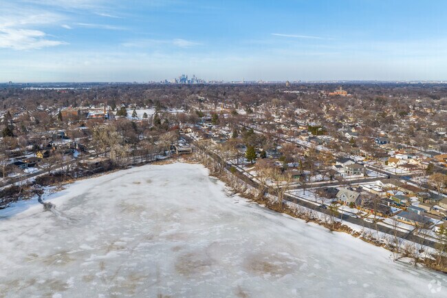 The Kenny neighborhood surrounding Grass Lake overlooks Downtown Minneapolis.