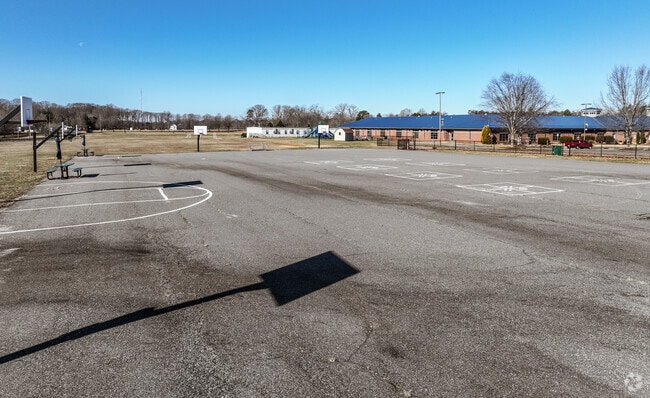 Basketball is a popular recess activity at Cloverleaf Elementary School.