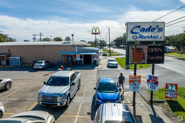 Residents can shop for fresh produce and meats at Cade's Market in St Martinville.
