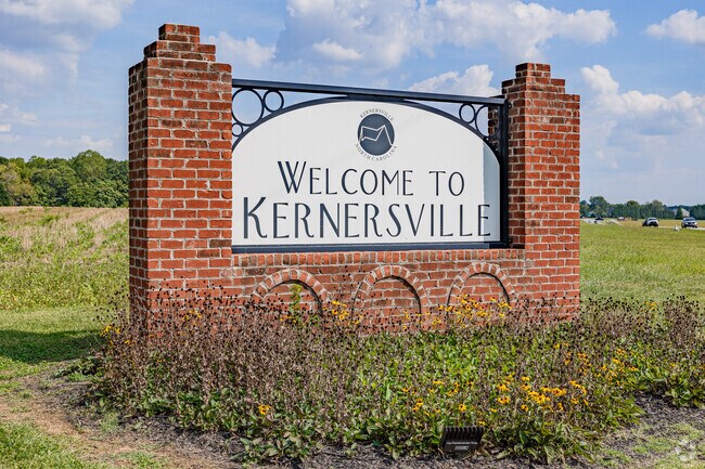 The welcome sign at Kernersville's entrance warmly greets all visitors.