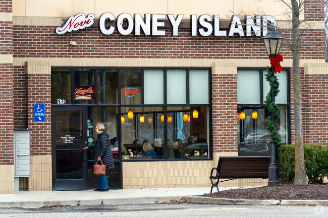 Sip on a freshly poured cup of coffee at Novi's Coney Island.