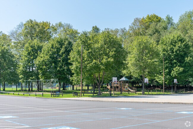 Pine Bush Elementary School has additional play areas in the back.