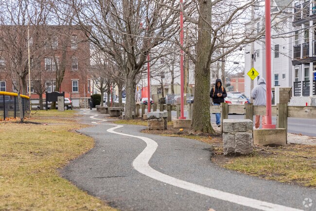 A walking path can be found at Hayden Playground in Lawrence, perfect for outdoor fun.