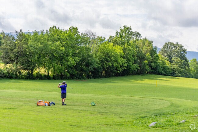 A golfer can hit a bucket of balls at High Gate Golf in Dunlap.
