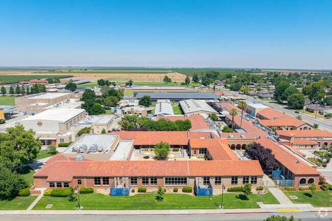 The view of Shafter High School buildings from the sky.