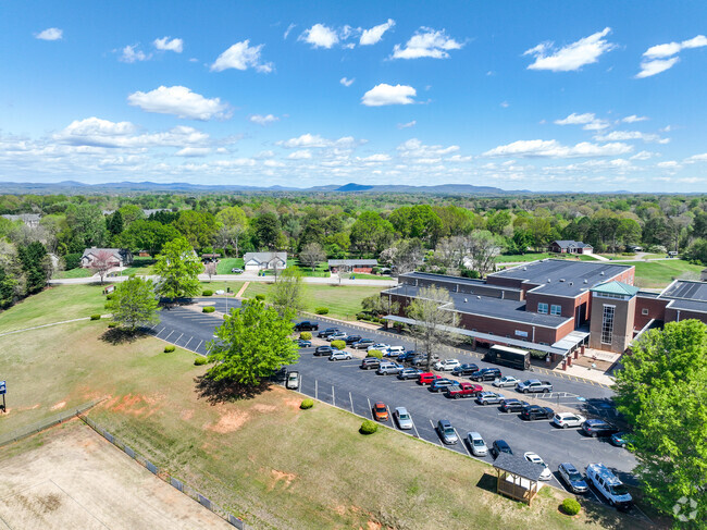 The NC mountains provide a nice back drop to Northview Middle School.