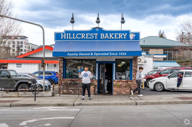 Hillcrest Bakery in nearby Bothell offers fresh pastries and breads in a cozy, small-town storefront.