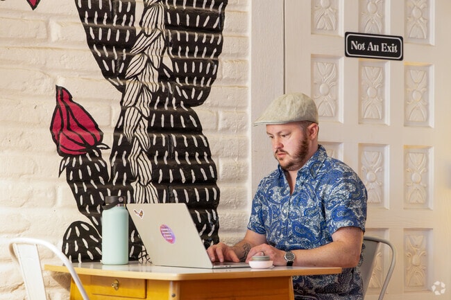 Grounded Café near Constancia M. Palmer serves coffee and local vibes in a cozy setting.