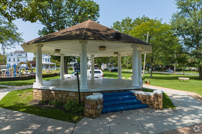 Park Square in Glenolden features are large gazebo at the center of the park.
