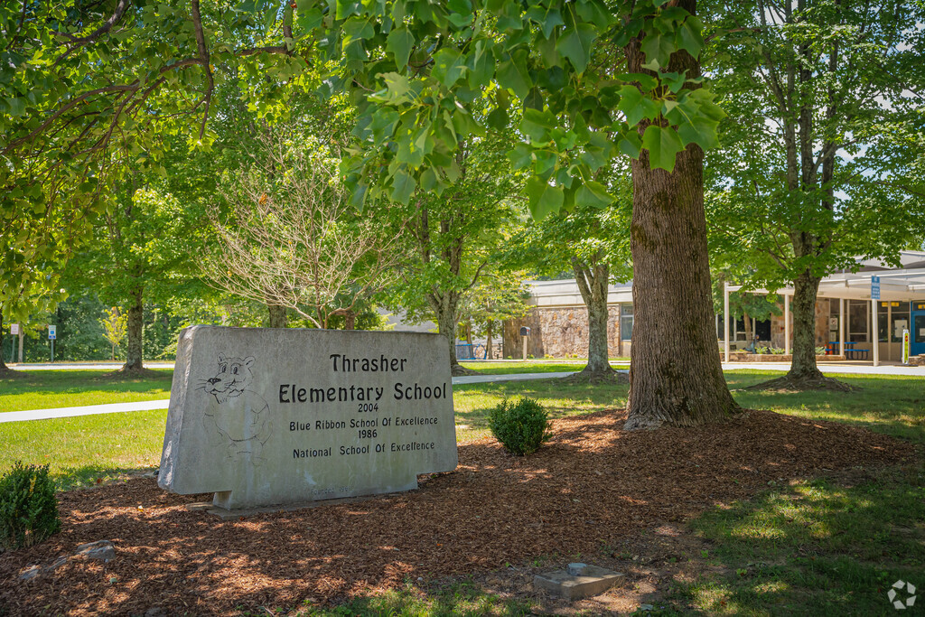 Thrasher Elementary School is a wooded campus located on Signal Mountain.