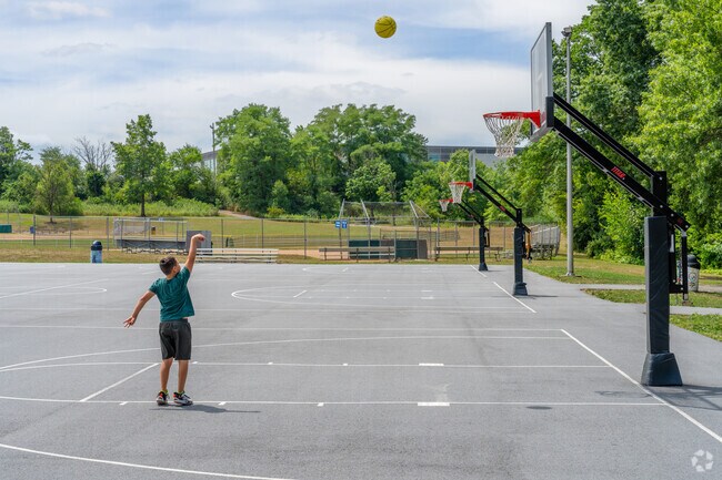 Practice your basketball shot at Brightbill Park in the Colonial Park neighborhood.