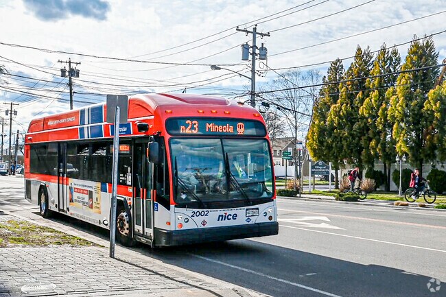The N23 bus route on the Nassau Inter-County Express runs up to Baxter Estates.