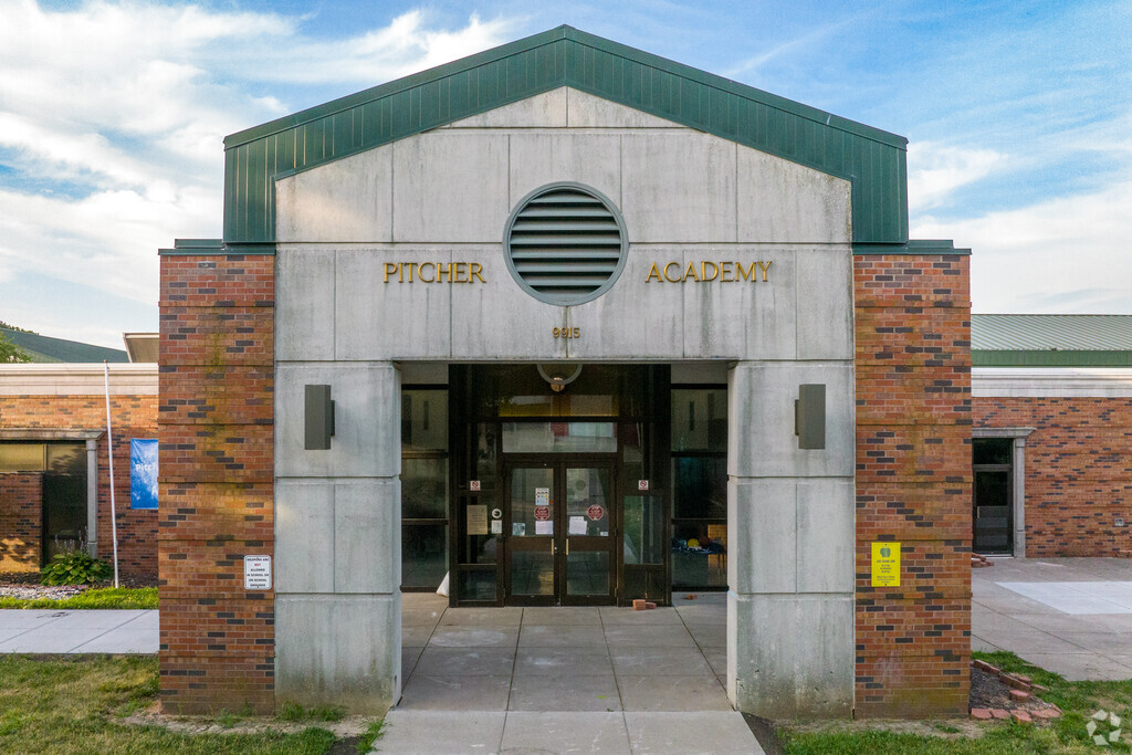Pitcher Elementary School has a large student entrance and drop off in Ashland Ridge.