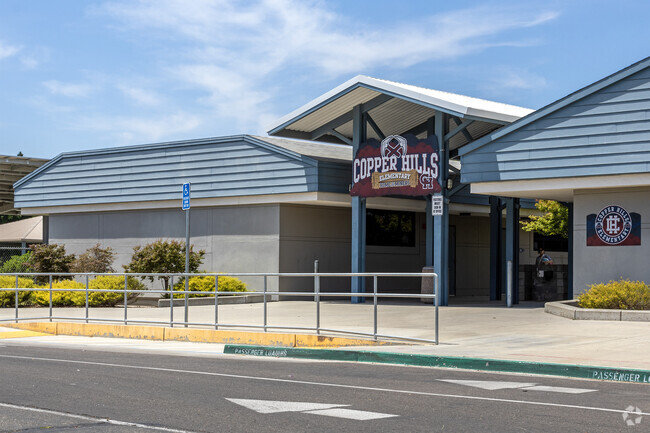 The entrance and drop off area to Copper Hills Elementary in Fresno.