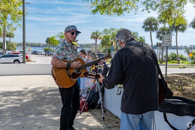 Just steps from Woodmere you can hear local music in downtown Ormond Beach.