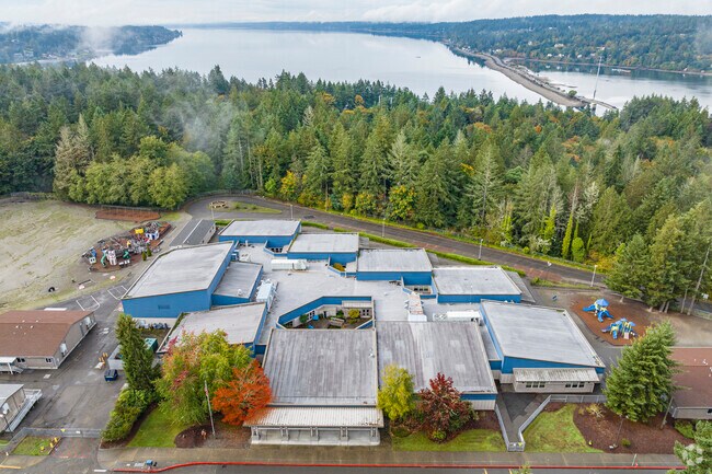 Purdy Elementary from above showing off the water views.