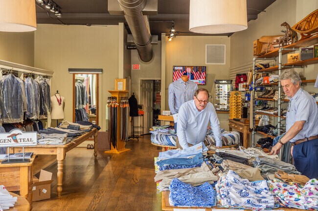 Buckelew's Clothing For Men is located close to the Garden District.