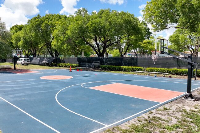 The basketball court at Theodore R. And Thelma A. Gibson Charter School is a popular spot.