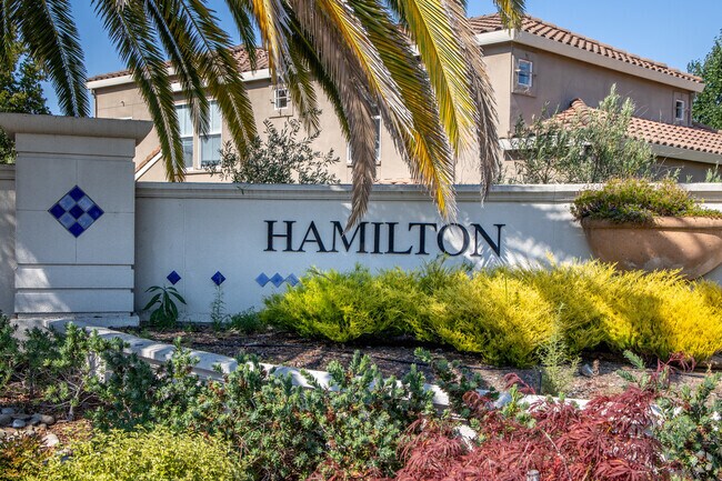 The residential sign welcomes you to Hamilton, at the former Air Force base's entrance.