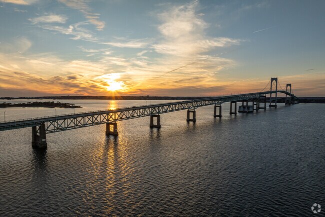The Newport Pell Bridge connects Lily-Almy Pond with the best of Rhode Island.