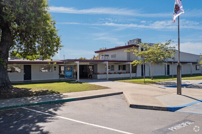An entrance view to Lafayette Elementary.
