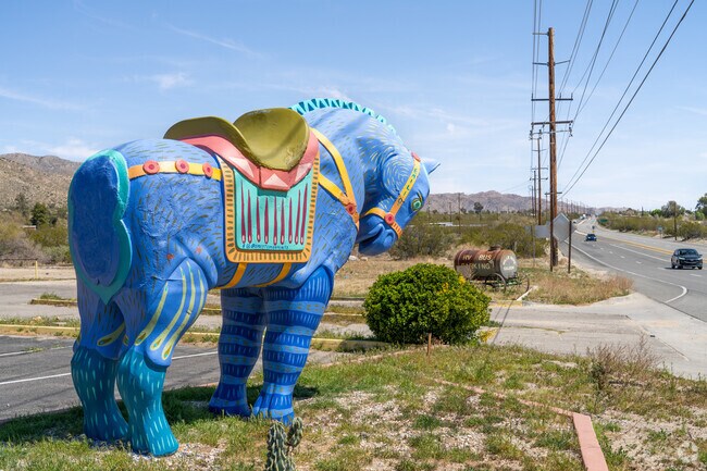 Explore Morongo Valley's vibrant charm as art murals brighten the streets, showcasing local creativity and adding color to the desert landscape at every turn.