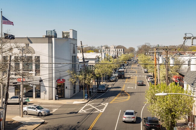 Downtown Merrick, north of the train station, has a small-town feel.