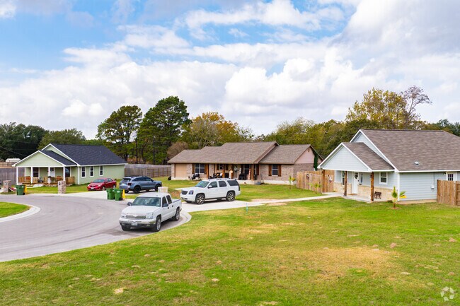 Newly renovated homes line quiet Hearne streets and cul de sacs.