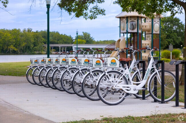 Bike rentals available near Drake Harbor trail system.
