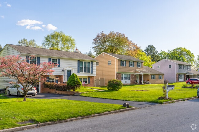 The quiet residential streets create a suburban setting for friendly neighbors in Caln.