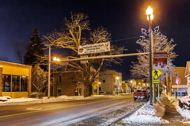Local businesses and restaurants mix with gas stations and national chains along Main Street in Massena.