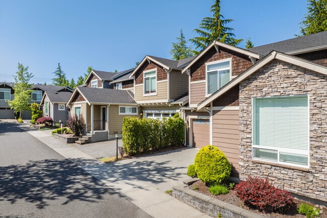 Townhouses are starting to pop up in Cascade View, and many are situated alongside each other.