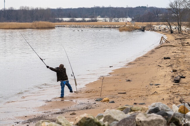 Cast your line right off the shore at Deemers Beach, a popular fishing spot.