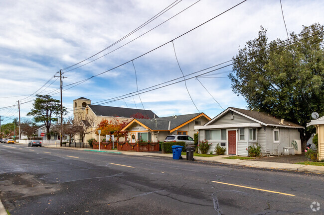 A view of the Montessori Academy of Campbell from across the street in Downtown Campbell.