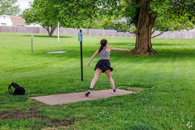 Residents can flex their disc golf skills at Tom Watkins Park.
